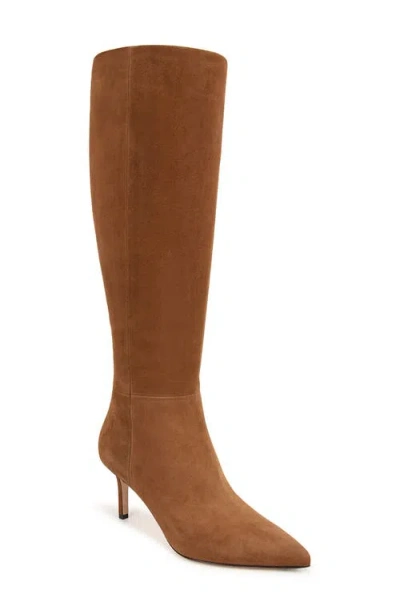 Veronica Beard Lisa Suede Kitten-heel Knee Boots In Brown