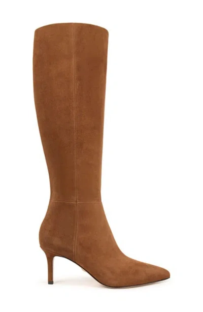 Veronica Beard Lisa Suede Kitten-heel Knee Boots In Brown