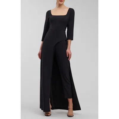 Kay Unger Danna Walk Thru Jumpsuit In Black