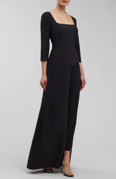 Kay Unger Danna Walk Thru Jumpsuit In Black