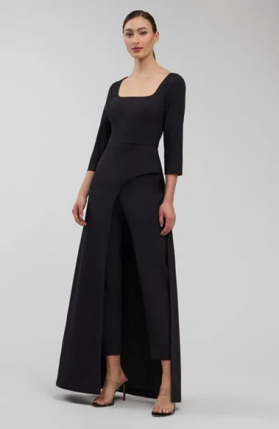 Kay Unger Danna Walk Thru Jumpsuit In Black