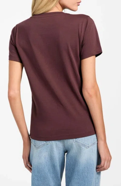 Guess Krystal Triangle Embellished Graphic T-shirt In Burgundy