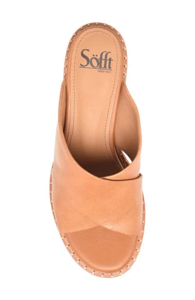 Söfft Crystal Leather Sandal In Brown