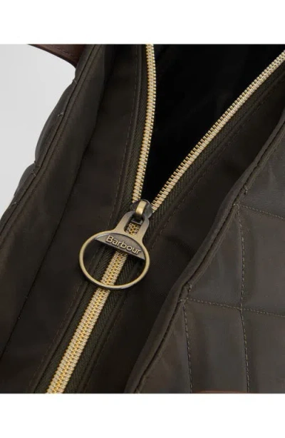 Barbour Quilted Shopping Bag In Green