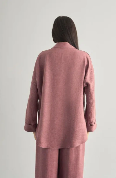 Mizalle Linen Tunic In Pink