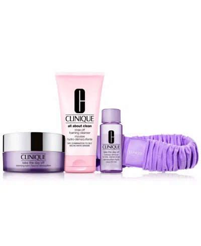 Clinique Take It All Off Makeup Remover Gift Set In Purple
