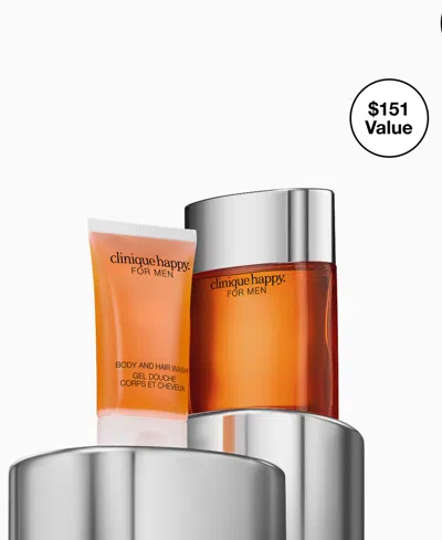Clinique Happy For Him Men's Cologne And Body Wash Gift Set In Orange