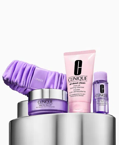Clinique Take It All Off Makeup Remover Gift Set In Purple