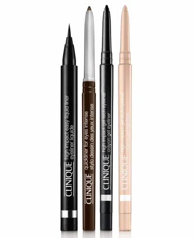 Clinique 4-piece Ultimate Eye Line-up Eyeliner Gift Set In Transparent