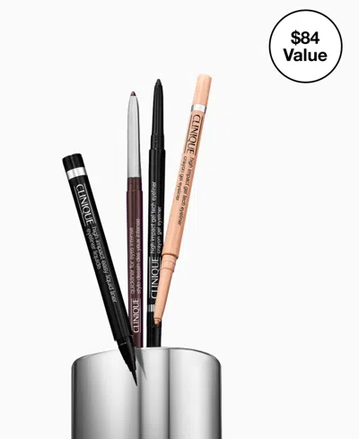 Clinique 4-piece Ultimate Eye Line-up Eyeliner Gift Set In Transparent