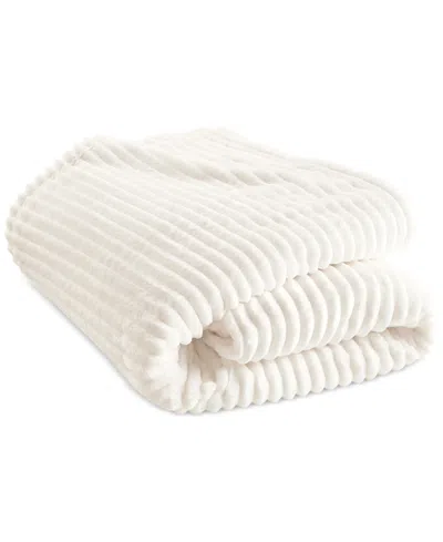 Arch Studio Ribbed Plush Blanket, Twin, Macy's Exclusive In White