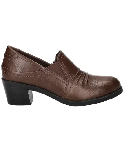Easy Street Womens Joplin Block Heel Booties In Brown