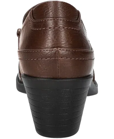 Easy Street Womens Joplin Block Heel Booties In Brown