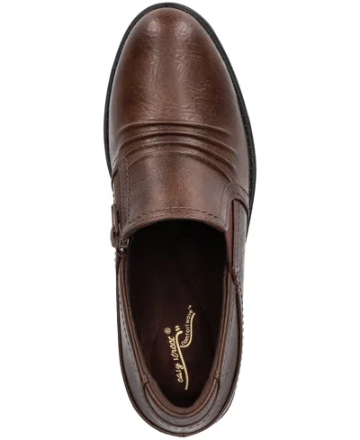 Easy Street Womens Joplin Block Heel Booties In Brown