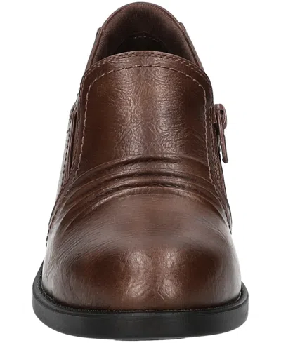 Easy Street Womens Joplin Block Heel Booties In Brown