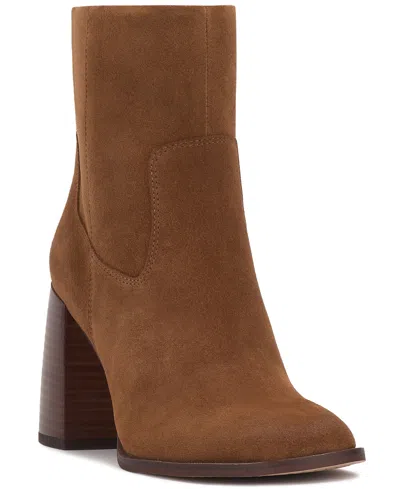 Vince Camuto Dayana Block Heel Bootie In Brown