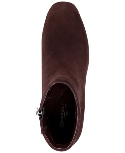 Rockport Women's Okaeli Zipper Booties In Burgundy