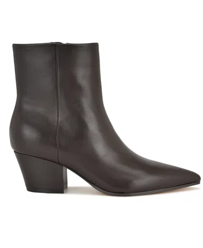 Nine West Savie Block Heel Bootie In Brown