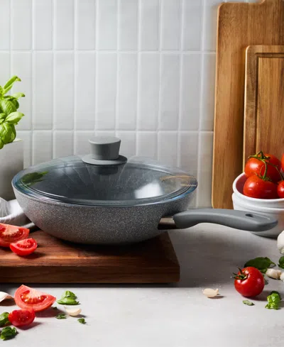 Zwilling Parma Plus Ceramic 11-inch Aluminum Ceramic Nonstick Wok With Lid In Gray