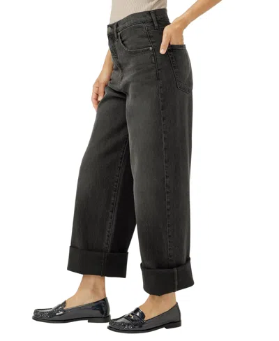 Silver Jeans Co. Be Easy High Waist Crop Wide Leg Jeans In Black