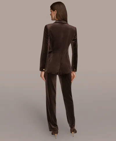 Donna Karan Women's Velvet One Button Jacket In Brown