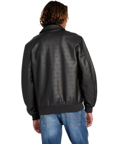Guess Men's Monogram Aviator Jacket In Black
