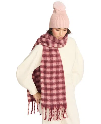 Steve Madden Buffalo Blaze Beanie And Scarf Gift Set, 2-piece Set In Pink