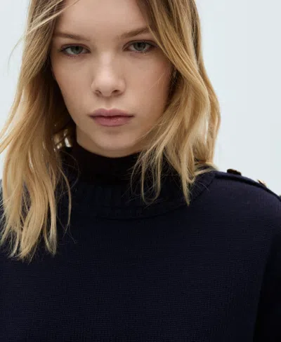 Mango Women's Jewel Buttons Knitted Sweater In Blue