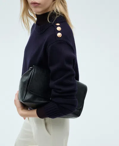 Mango Women's Jewel Buttons Knitted Sweater In Blue