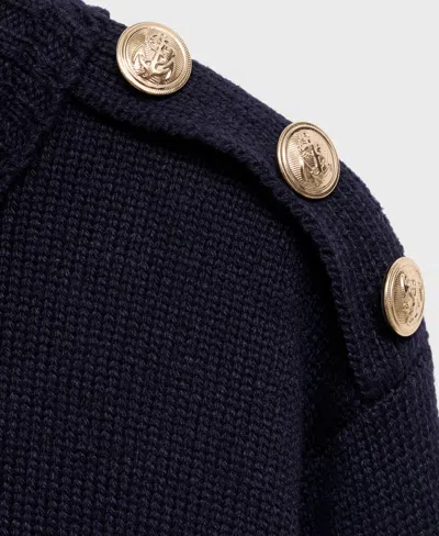Mango Women's Jewel Buttons Knitted Sweater In Blue