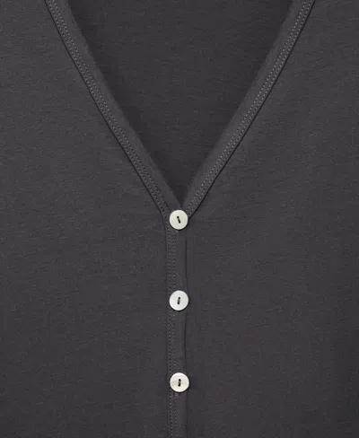 Mango Cotton Nightdress With Button Detail Charcoal In Gray