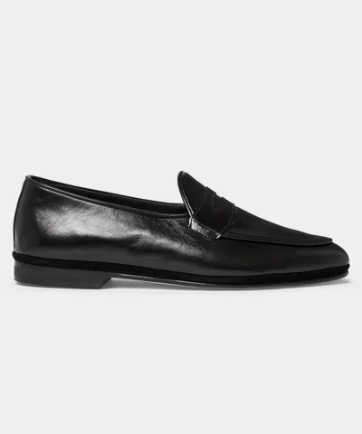 Rubinacci Men's Todd Snyder X  Unlined Leather Penny Loafer In Black, Size 44 In Black