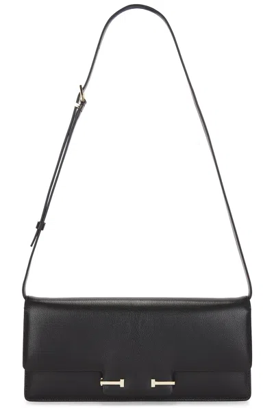 Tom Ford Black Leather Crossbody Bag In Black
