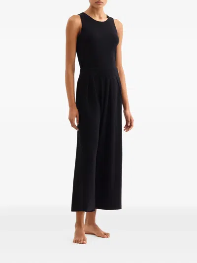 Eres Elasticated Pleated Trousers In Black