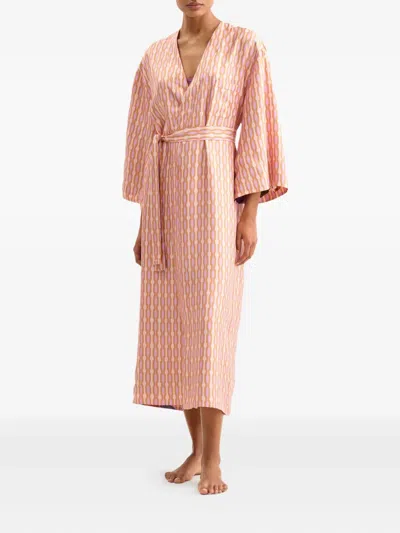 Eres Saveur Fruit-print Chain-pattern Reversible Robe In Pink