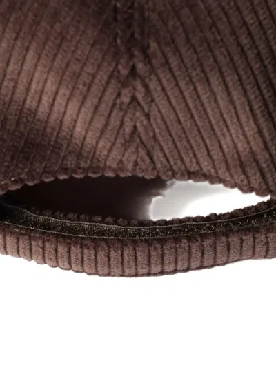 Miu Miu Logo-patch Corduroy Baseball Cap In Brown