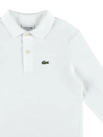 Lacoste Solid Long Sleeve Polo In White