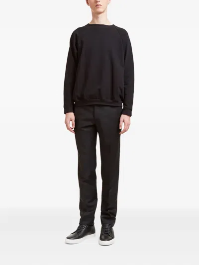 Aiezen Raglan-sleeve Crew-neck Sweater In Black