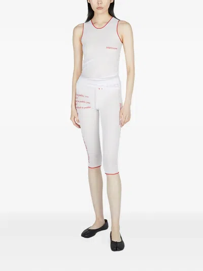 Di Petsa Wet Script Biker Shorts In White