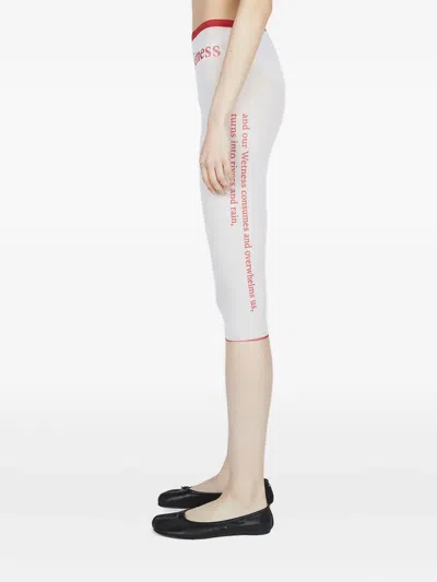 Di Petsa Wet Script Biker Shorts In White