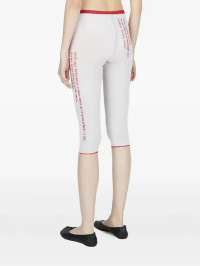 Di Petsa Wet Script Biker Shorts In White