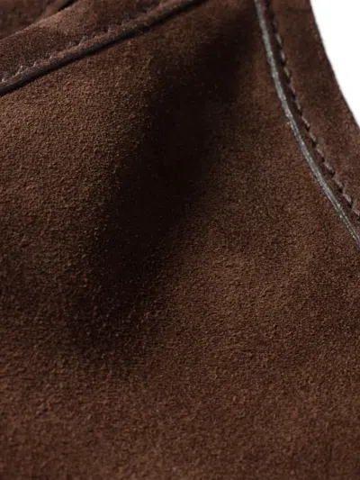 Miu Miu Suede Double Handle Shoulder Bag In Brown