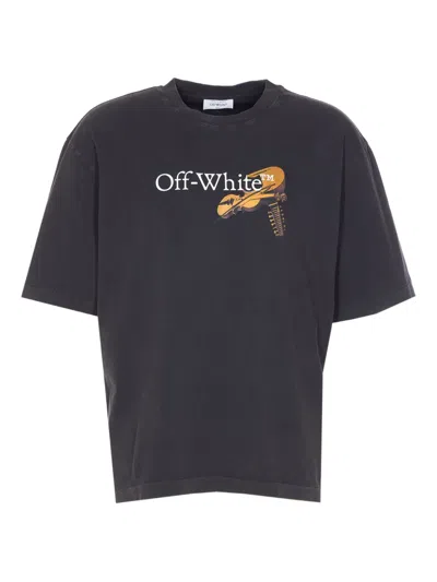 Off-white Washed Black Cupid Arrow Skate Logo T-shirt