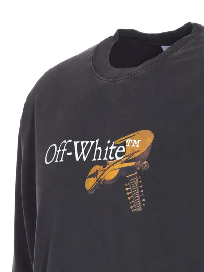 Off-white Washed Black Cupid Arrow Skate Logo T-shirt