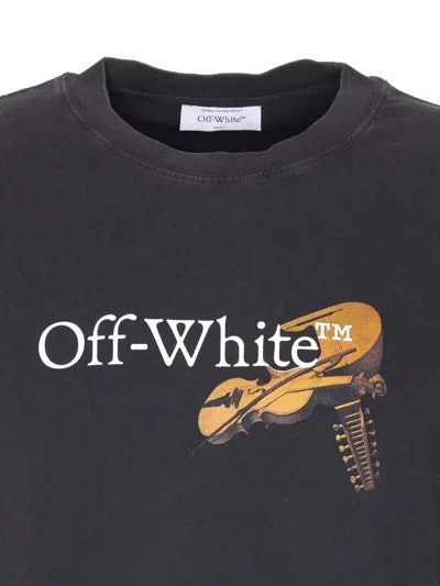 Off-white Washed Black Cupid Arrow Skate Logo T-shirt