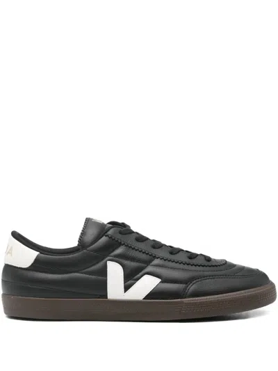 Veja Panenka Black Sneaker With Logo On The Side And Contrasting Heel In Leather Unisex In Black