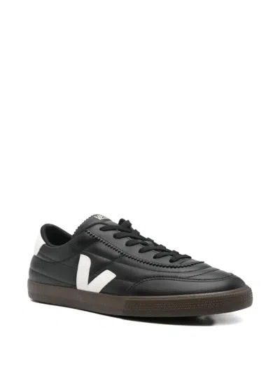 Veja Panenka Black Sneaker With Logo On The Side And Contrasting Heel In Leather Unisex In Black