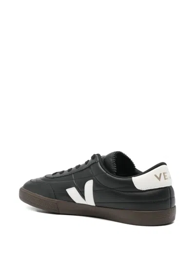 Veja Panenka Black Sneaker With Logo On The Side And Contrasting Heel In Leather Unisex In Black