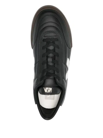 Veja Panenka Black Sneaker With Logo On The Side And Contrasting Heel In Leather Unisex In Black