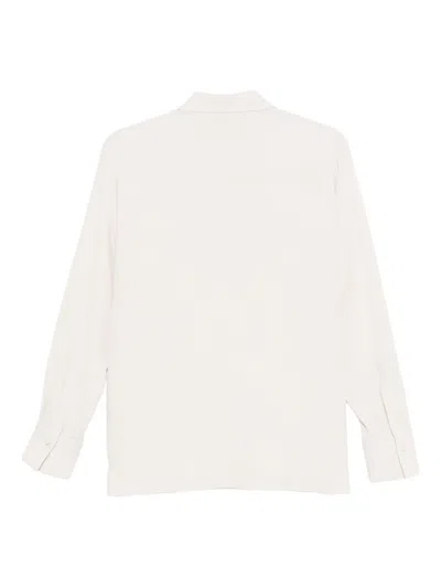 Antonelli Fitted White Shirt With Concealed Button Placket In White